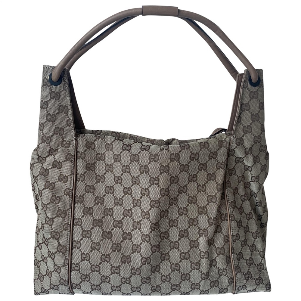 100% Verified ✅ Authentic Gucci Logo Canvas tote